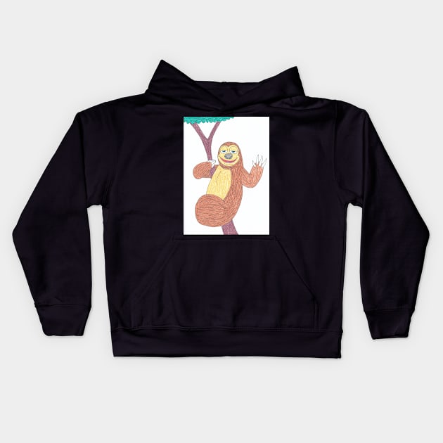 Sloth-cute cartoon Kids Hoodie by RabbitQueen